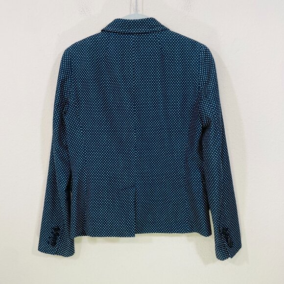 J. Crew Schoolboy Blazer Womens Size 2 Navy Blue White Polka Dot 2-Button Jacket - Picture 3 of 10